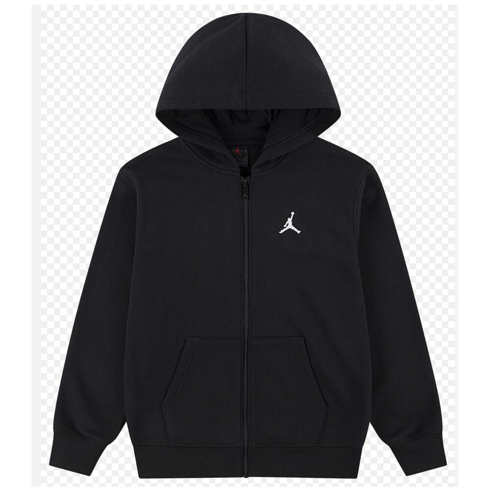 Nike Jordan Big Kids Brooklyn Fleece‎ Full-Zip Hoodie Logo Black Size Medium